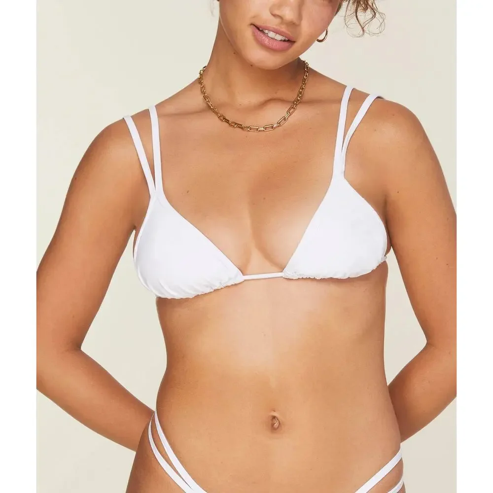 Andie Demi Moore Swim The Cannes Top Bikini White L NWT
